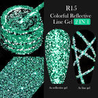 LILYCUTE 5ML Metallic Painting Liner Gel Nail Polish Super Bright Gold Silver Mirror Drawing Gel Semi Permanent Line French Nail