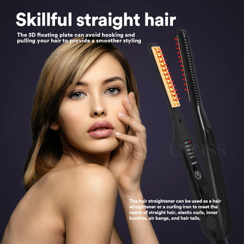 TINSOL 2-in-1 Professional Hair Straightener and Curling Iron Mini Ceramic Straightener with Adjustable Temperature