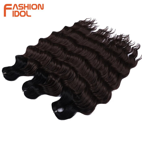 Anna Hair Synthetic Loose Deep Wave Braiding Hair Extensions 24 Inch Water Wave Braid Hair Ombre Blonde Twist Crochet Curly Hair
