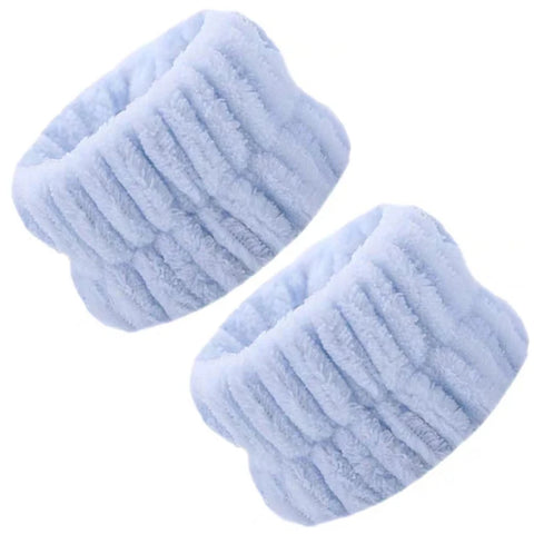 3Pcs Fashion Microfiber Washing Wristbands Scrunchies Puffy Headband Spa Bubble Headband for Washing Face Makeup Shower Skincare