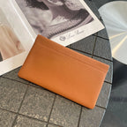 Custom Letters  Ladies Genuine Leather Ultra-thin New Minimalist Long Wallet With Automatic Closure makeup Lipstick Storage Bag