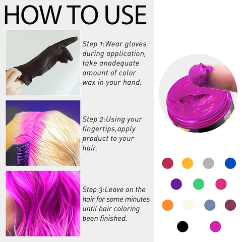 GOIPLE Fashion One-Time Hair Color Wax Styling Temporary Dye Cream Gel Diy Mud Pomade For Beards Eyebrow Easy To Wash