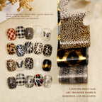 10 Rolls Water Soluble Leopard Print Transfer Paper Nail Transfer Foil Animal Printing Stickers Professional Nail Art Design