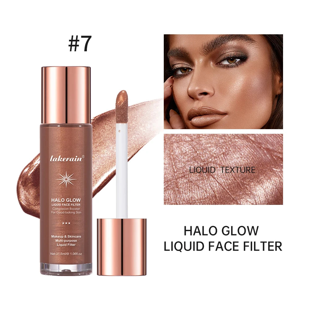 2 IN 1 Skincare & Primer Liquid Highlighter Face Contouring Moisturizing Brightening Skin Tone Bronzer Glow Body Face Makeup