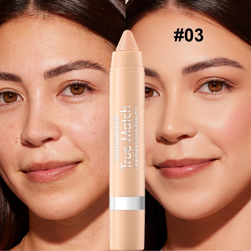 SANSUMMER LIGHT SENSE CRAYON CONCEALER Moisturizing eye concealer Covers wrinkles and dark circles Long-lasting waterproof