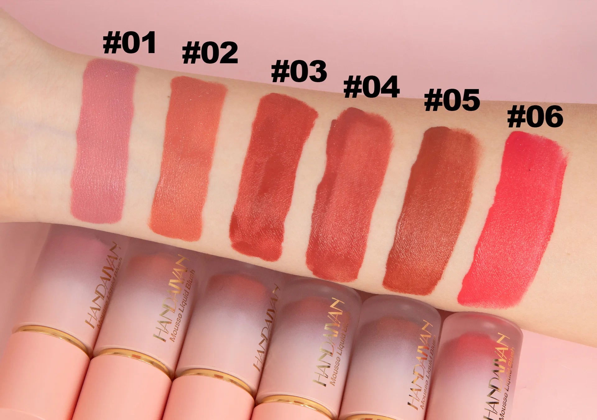 HANDAIYAN Liquid Blush Facial Matte Makeup Lasting Easy to Color Make Up Blusher With Sponge Brush Tip Velvet Rouge Cosmetics