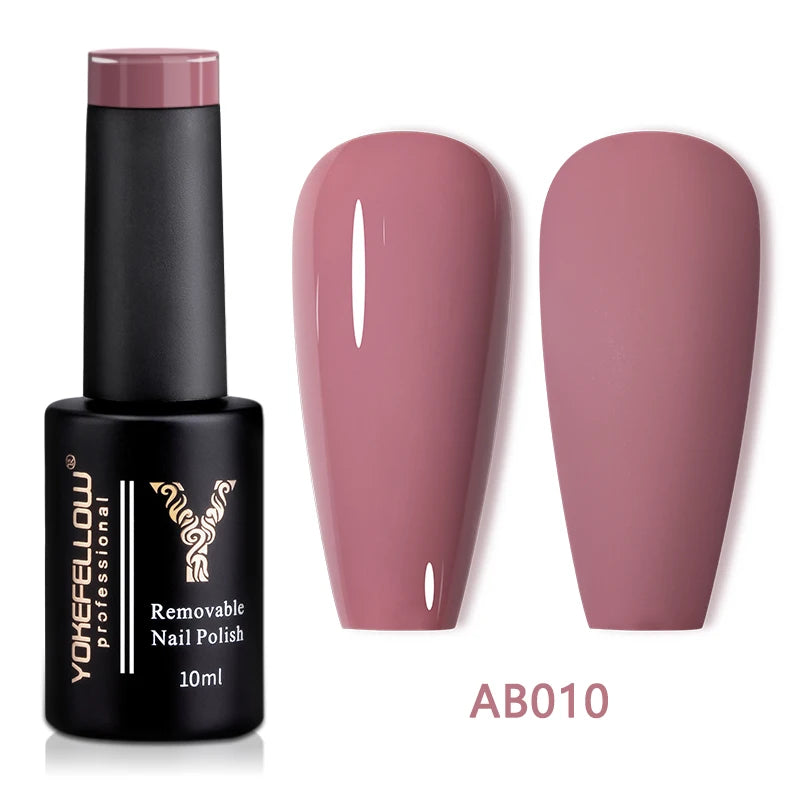 YOKEFELLOW 10ml Jelly Nude Gel Nail Polish High Quality Translucent Pink Nail Gel Varnish Soak Off UV Gel Polish Long Lasting