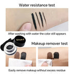 Waterproof Matte Black Eye Liner Paste with Blade Brush Soft Easy Coloring Slim Bold Gel Eyeliner Silkworm Cream Natural Tint