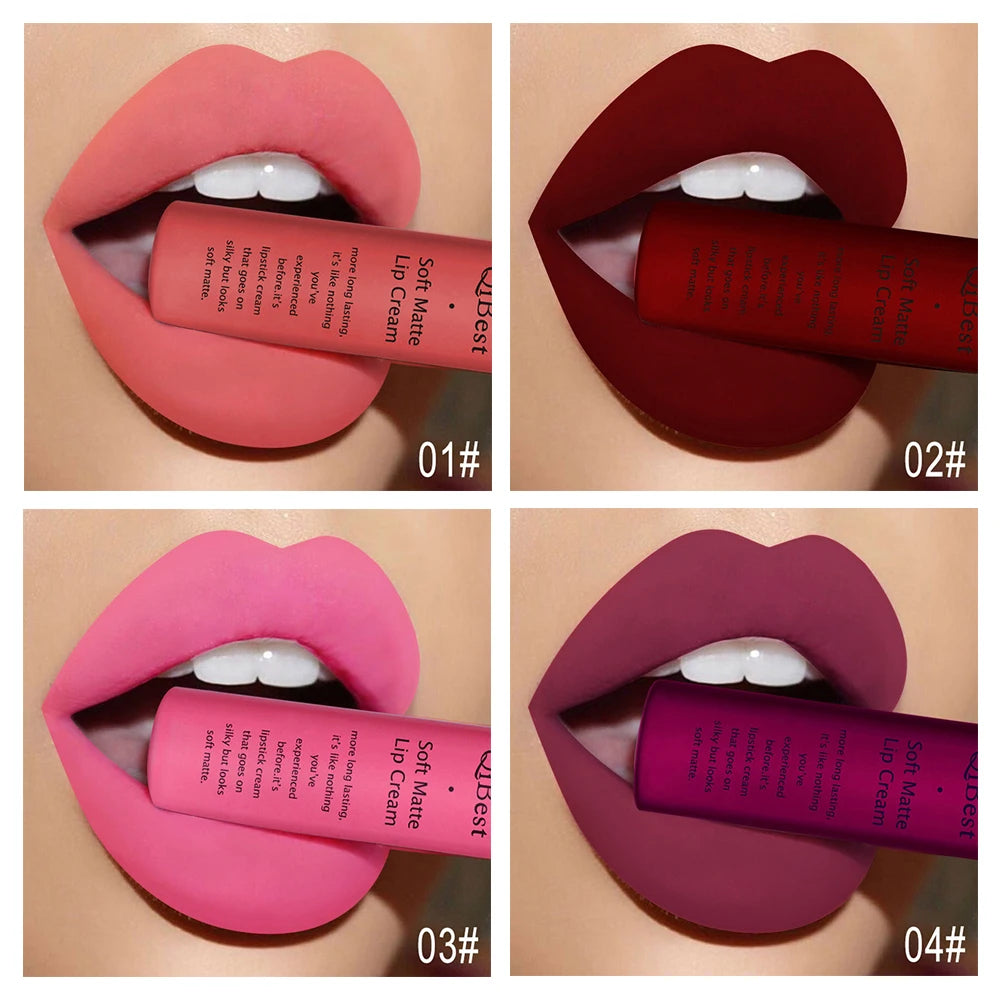 Hot Velvet Matte Nude Lip Gloss Sexy Long Lasting Non-stick Cup Nude Red Liquid Lipstick Waterproof Make-up for Women Cosmetic