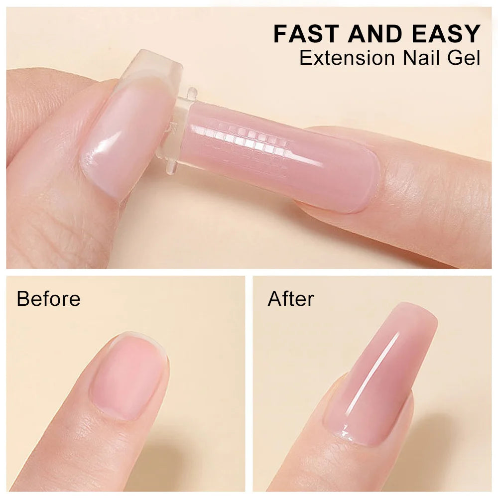 Poly Nail Gel Set for Extension Nails, Long Lasting, Natural-looking, Strong Builder Enhancement for Salon Manicure DIY at Home