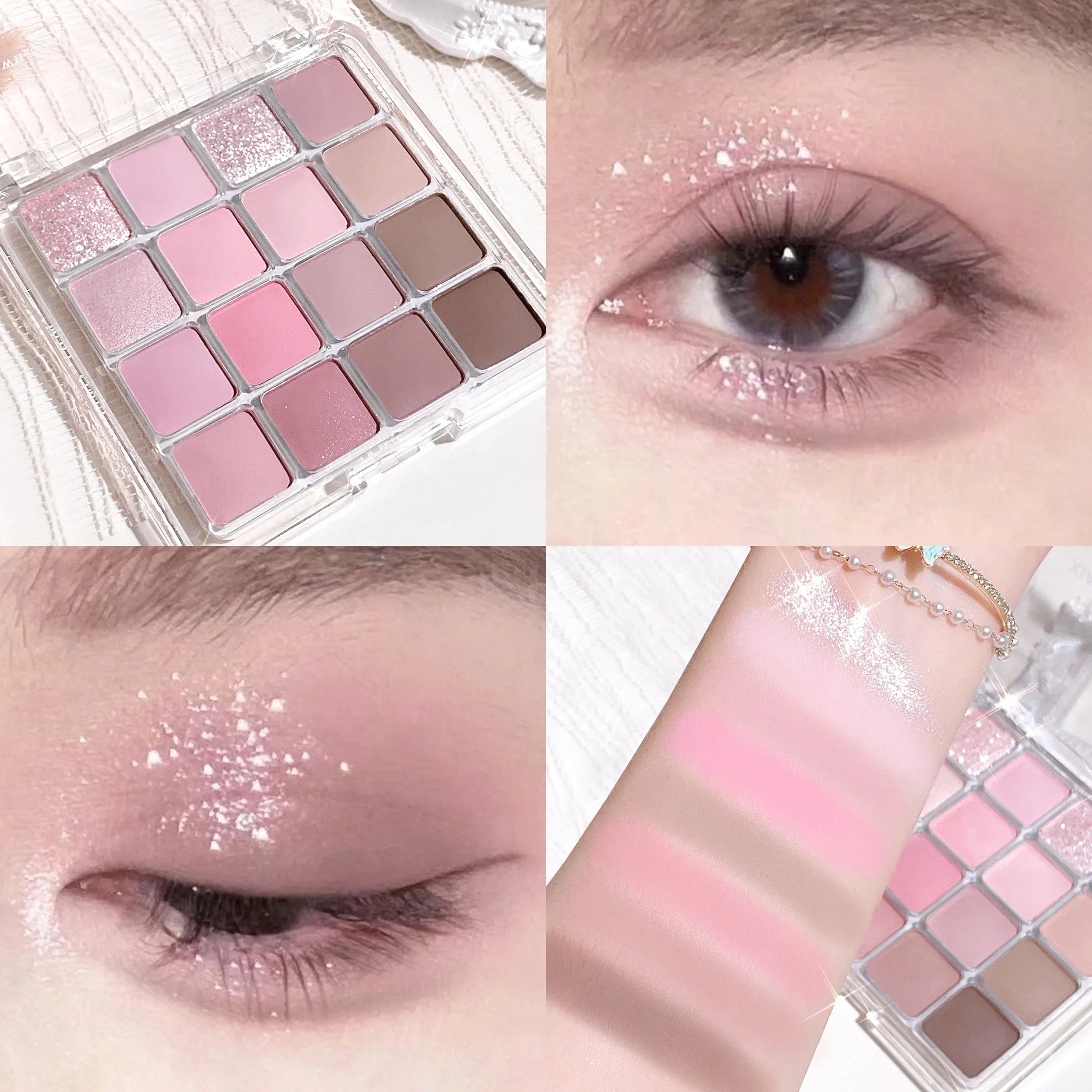 XIAOYUMI 16-Color Sunset Contour & Highlighter Palette – Waterproof, Long-Lasting, Eye & Face Makeup, Unisex, Certified