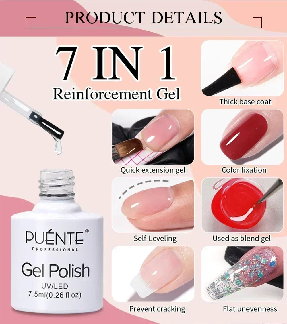 PUENTE 5ml Metallic Painting Liner Gel Polish Bright Mirror Effect Semi-Permanent UV Nail Varnish For Stunning French Nail Art