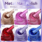 LILYCUTE 7ml  Mirror Metallic Nail Polish No Need of UV LED Lamp Nail Supplies Vernis Red Purple Mirror Effect for Nails
