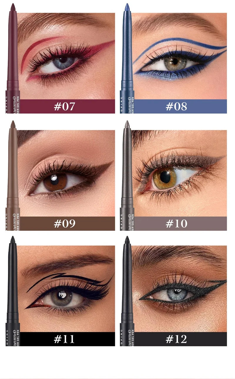 Waterproof Eyeliner Gel Pencil Gold Brown Lying Silkworm Pen Soft Easy Wear High Pigment Matte Eyeliner Lasting Shiny Eye Makeup