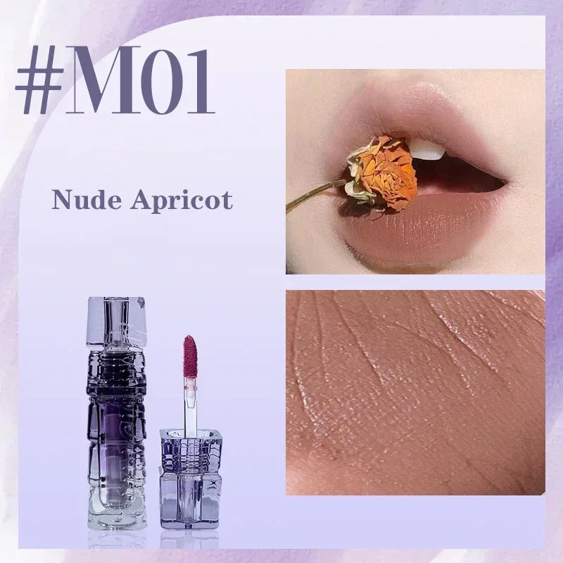 Dark Brown Matte Velvet Lip Gloss Waterproof Liquid Lipstick Nude Lip Tint Mud 6 Colors Lip Glaze Long Lasting Cosmetics Makeup