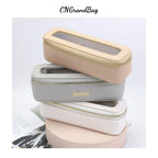 Customized Letters Colorful Classic Saffiano Portable Travel Clear PVC Cosmetic Bag TPU Wash Bag Makeup Brush Storage Bag Gift