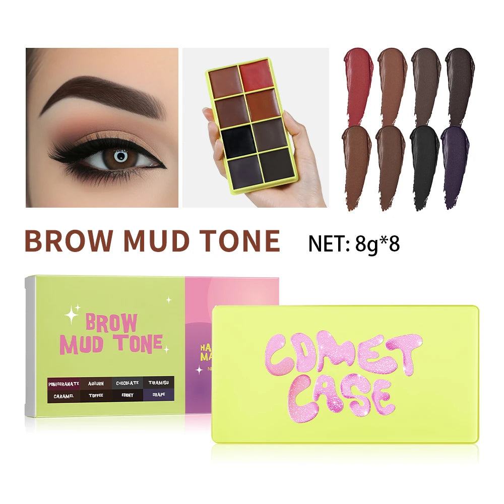 8-Color Blusher Cream Plate Highlighter Palette Face Blush Cosmetics Long Lasting Waterproof Concealer Natural Look Matte Makeup