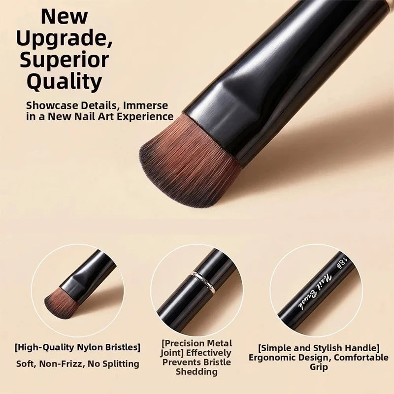 3 in 1 New French Nail Brush,with Multi-function Brush Head-Fine Nail Brush,Suitable for Gel and Acrylic Nails,Precise Cleaning