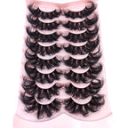 HBZGTLAD 5/8 Pairs of Natural Russian Striped Mink Lashes 3D False Lashes Volume Wavy False Lashes Eyelash Extensions Makeup