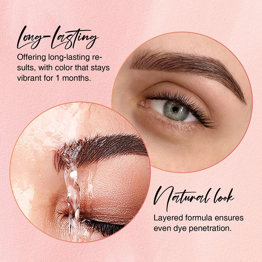 Gollee Classic Black Natural Lash and brow Tinting Set Lasting Waterproof Eyelash Fast Tint Kit Enhancers Easy Dye Makeup Tools
