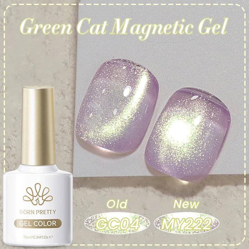 BORN PRETTY 10ml Dark Red Cat Magnetic Gel Nail Polish for Winter Nails DIY Jelly Glass Silver-Light Varnis Semi Permanent