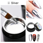 5/7/8/10ml Metallic Gel Gold Mirror Effect Gel Nail Polish French Design Line Flower Drawing Gel Nail UV Soak Off Polish Varni