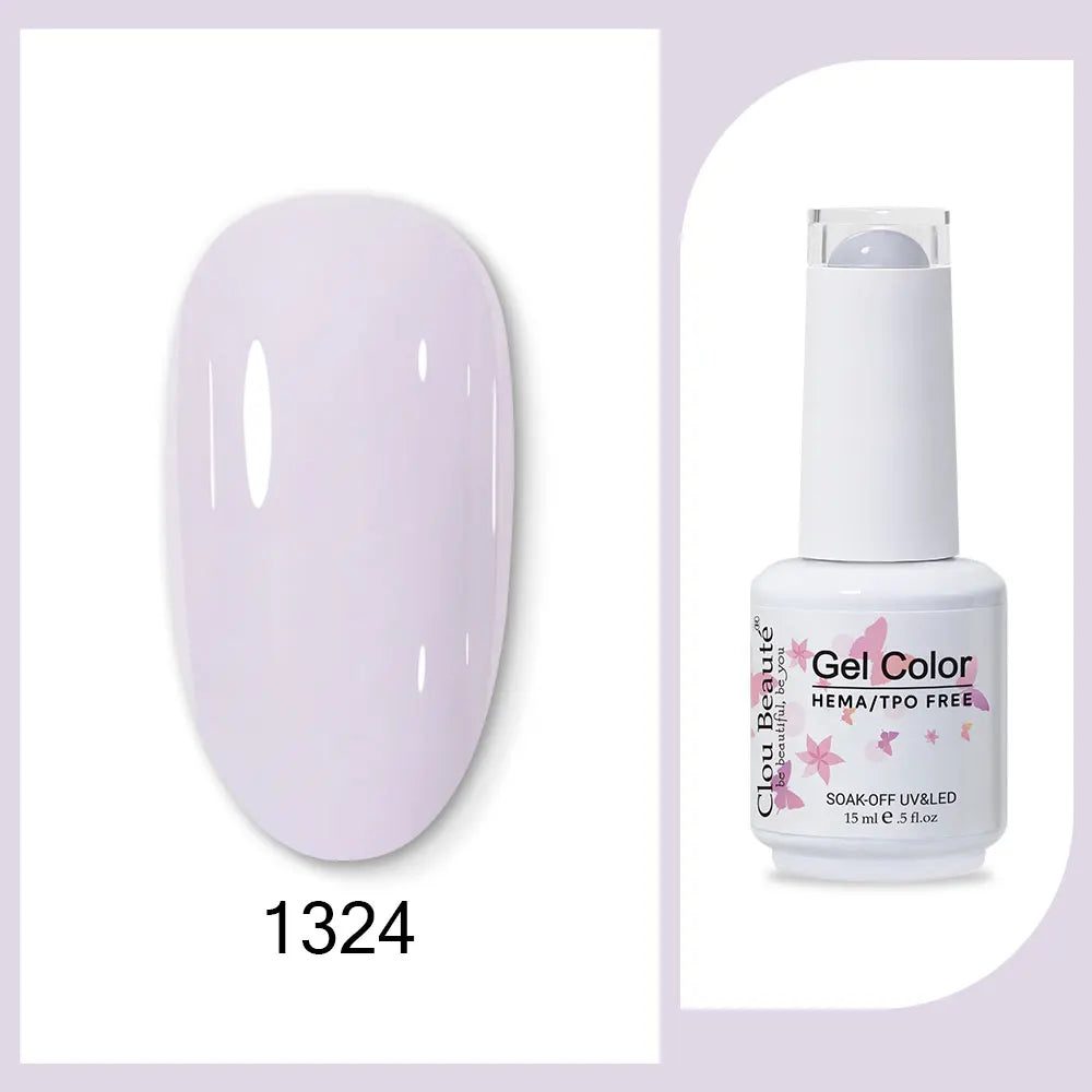 Clou Beaute 15ml Red Black White Green Neon Gel Nail Polish Base Top Coat Velvet Top 400 Colors Semi Permanent Gel Nail Varnish