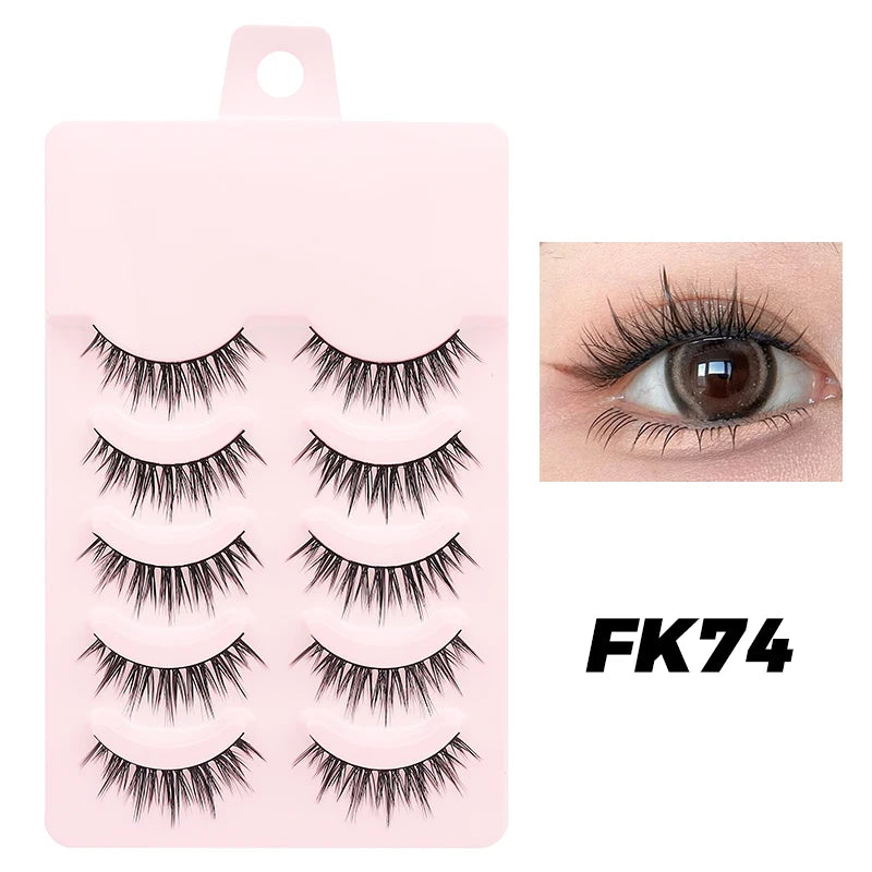 5 Pairs Soft Strip Lashes Manga Makeup Korean Natural False Eyelashes DINGSEN Natural Lashes Sleeve Anime Daily Eyelashes