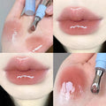 Cappuvini Mirror Water Gloss Jelly Lip Gloss Lasting Non Greasy Metal Ice Clear Glass Lip Tint Moisturize Lip Essence Oil Makeup