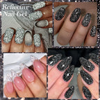LILYCUTE 7ml Reflective Glitter Gel Nail Polish Shining Sparkling Gorgeous Silver Effect Semi-permanent UV Gel Nail Art Manicure