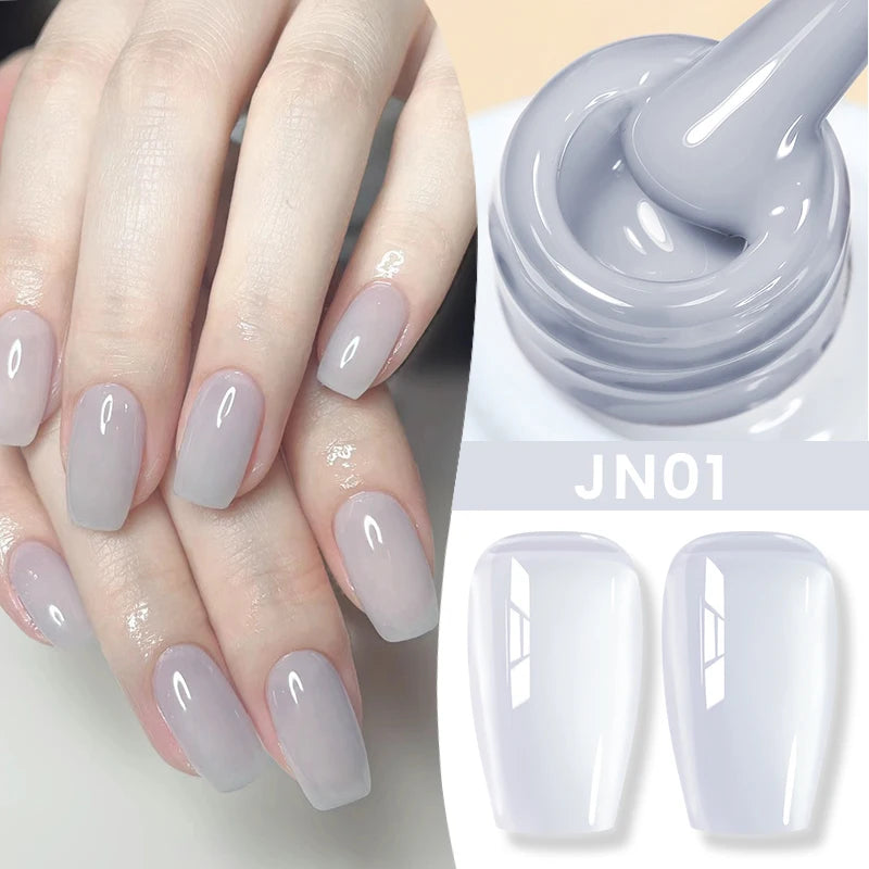 BORN PRETTY Milky White Jelly Nude Gel Nail Polish 10ml White Translucent Soak Off Gel Vernis Semi Permanent Need UV Light Cure