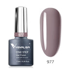 3 in 1 VENALISA  One Step Nail Gel Polish Full Coverage Gorgeous Color Soak off UV LED Nail Gel Varnish Nail Art Salon Lacquer