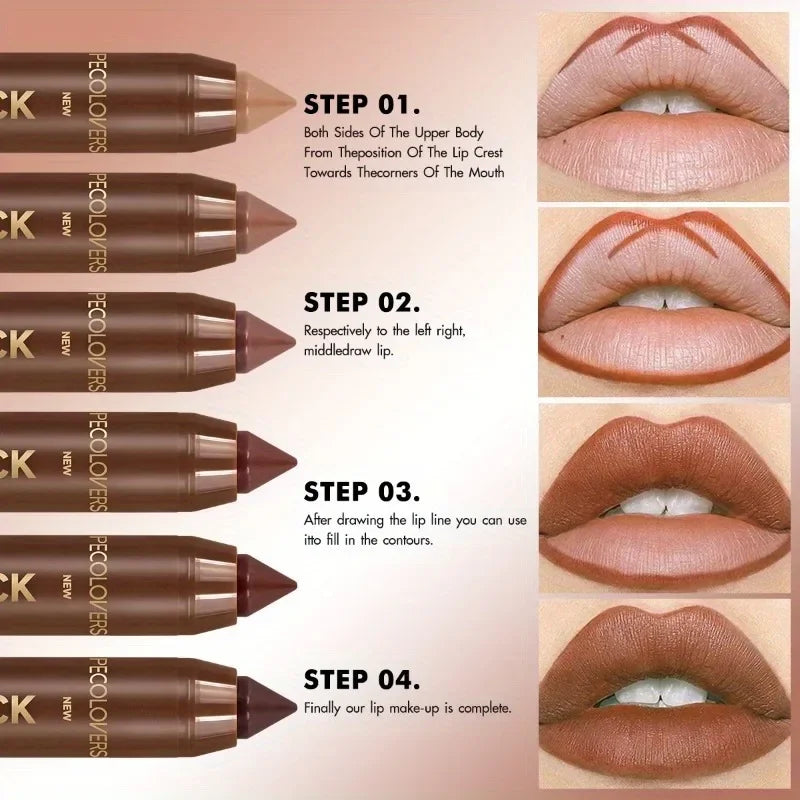 Velvet Lipstick Pencil Matte Long-lasting Lip Glaze Plump Non-stick Cup Lipstick Natural Outline Lips Lipliner Makeup