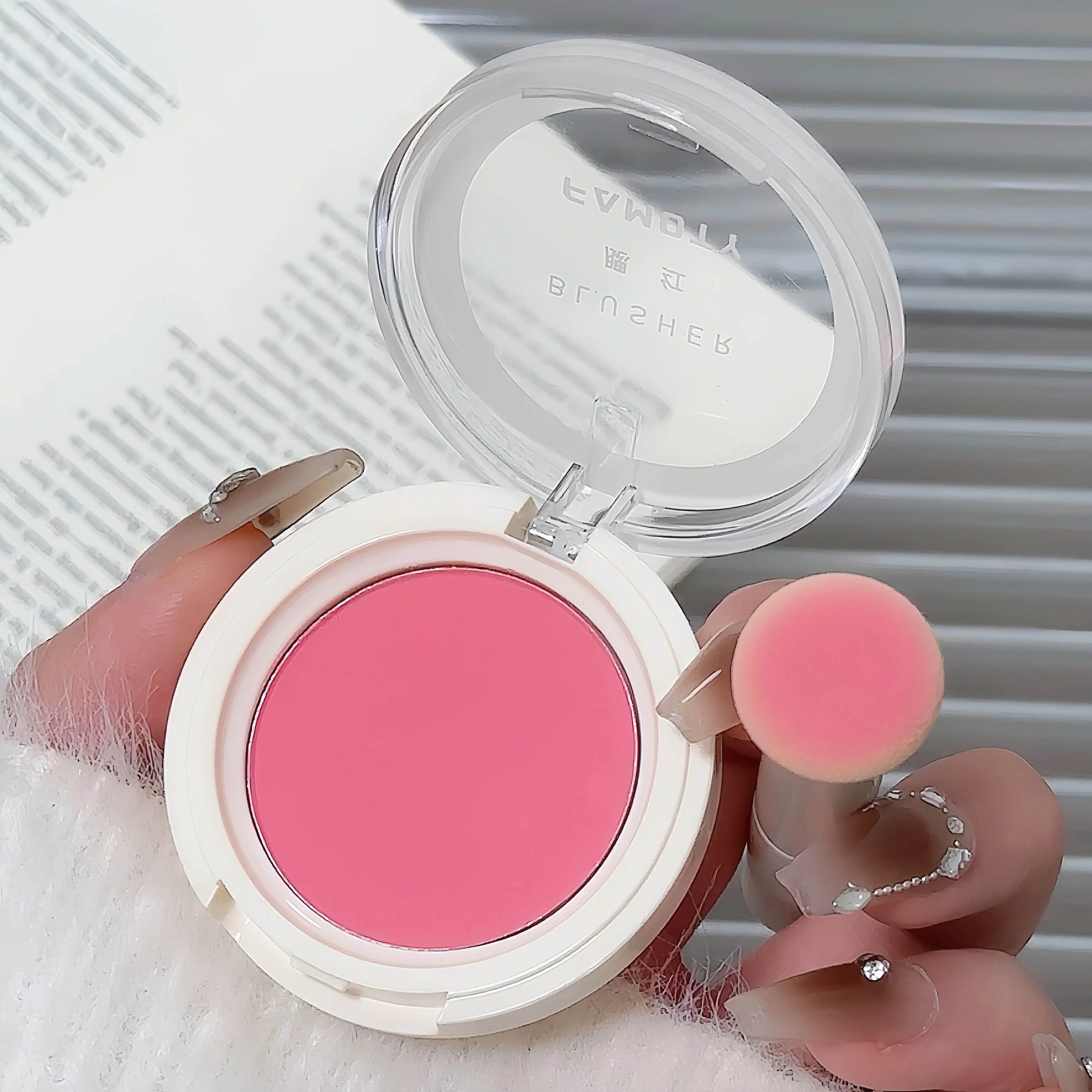 2024 Monochrome Face Blush Palette Longlasting Waterproof Pressed Powder Matte Blush for Contouring Cheeks Travel Cosmetics