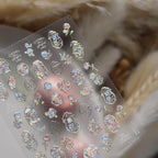 1pcs Dream Flower Window Shell Light Nail Art Stickers Japanese Flower Self Adhesive Stickers Press On Nails Decoration Decals
