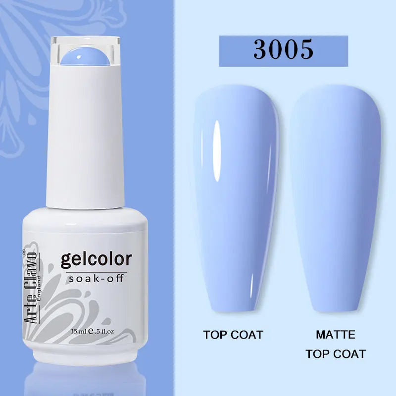 Arte Clavo Transparent Nude Pink Color Jelly Gel Nail Polish Semi Permanent 15ml Top Coat Soak Off UVLED Varnish Nail Art Design