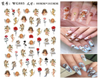 Nail Art Sticker Angel Flower Pattern Stickers Cupid Self-Adhesive Nail Decals Stickers Decoration Press on Nails Accessories
