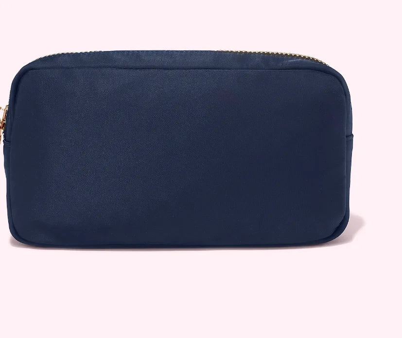 Letter Patch Custom Travel Cosmetic Bag Personalized Nylon Pouch Toiletry Bag Chenille Patch Makeup Toiletries Girl Cosmetic Bag