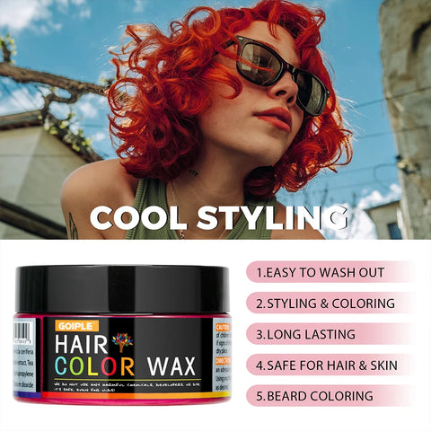 Hair Color Wax Unisex Long Lasting Dye Cream Temporary Coloring Styling Pomade Gel with Brush Comb Dye Molding Paste 11 Colors