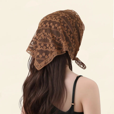 Fashion Ins Lace Hair Scarf Women Retro Triangle Hair Bands Vintage Triangular Headscarf Girls Elegant Headwear Hair Accessories