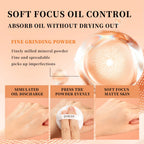 QIBEST Pressed Powder Oil-Control Long-Lasting Face Setting Powder Compact Powder Full Coverage Concealer Makeup Base Foundation