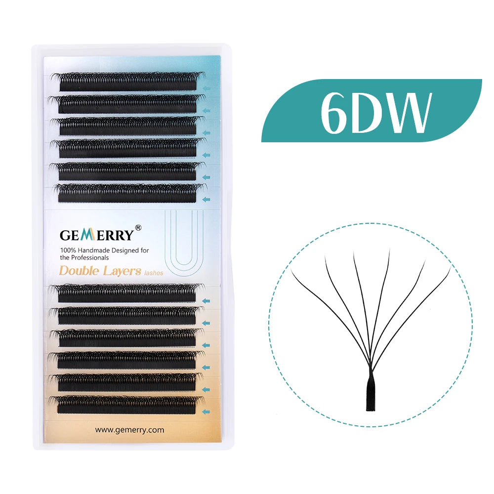 Gemerry YY Shaped Eyelash 3D 4D 5D 6D 8D Premade Fans Eyelash Extension W Shape Brazilian Volume Bloom Lashes Salons Makeup