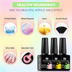 8Pcs 8ml Gel Nail Polish Set , Long Lasting, Lead-Free Semi Permanent Soak Off UV Gel Varnish For Summer, DIY Nail Art Design