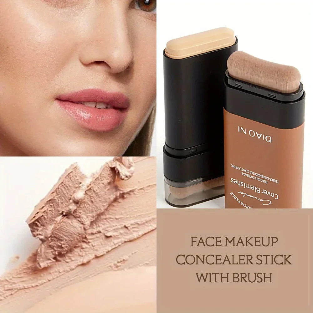 Foundation stick with brush concealer to brighten skin tone and last for a long time without makeup foundation