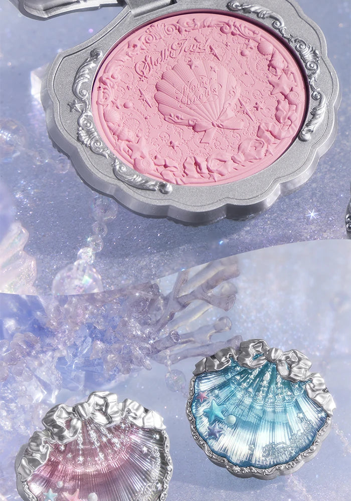 Flower Knows Shell's Jewel Silk Satin Blush Lasting Matte Puffing Natural Brightening Facial Cosmetics 5g