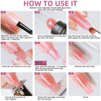 Nail Extension Gel Set UV Varnish Nail Art Manicure Kit Full Manicure Set Slip Solution Nail Art Quick Extension Gel Tool Set