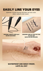 Long Lasting Black Liquid Eyeliner Waterproof Eye Liner Pencil Quick Drying Not Bloom Natural Eyeliner Liquid Pen Cosmetic Tools