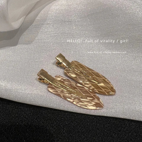 2/4pcs Simple Sakura Pink Seamless Hair Clip Women Acetate Sheet No Bend Bangs Clip Duckbill Clip Hairpins Hair Styling Tool