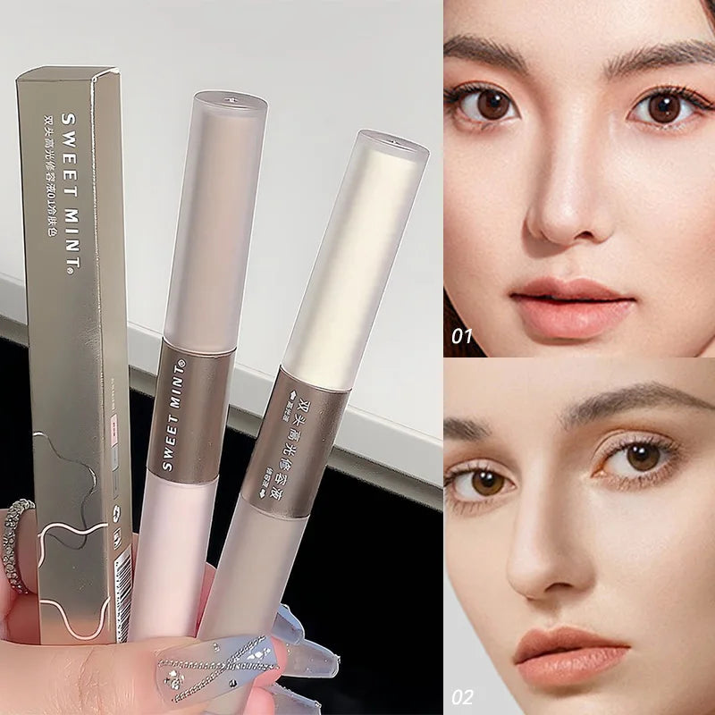 SWEETMINT Double-Ended Liquid Contour Stick - Highlight & Shadow, Long-Lasting, Easy to Use, Natural Finish