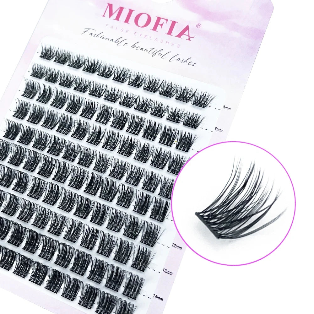 1 box/120 Clusters Mink Eyelashes 8-14mm Individual Lashes Natural Look D Curl Fluffy Cluster Lashes DIY Eyelash Extension Tools